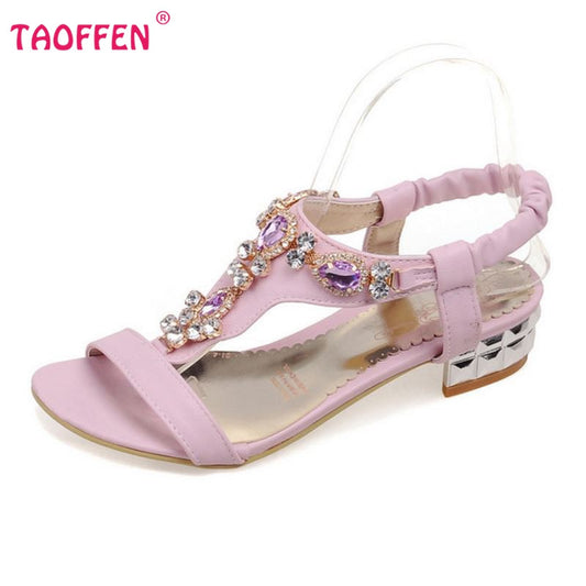 women ankle strap flat sandals brand sexy fashion rhineston lady leisure stiletto
