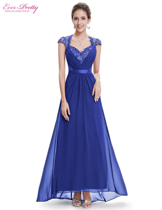 Formal Evening Dress Ever Pretty HE09867 Sexy lady V-neck Diamante Cap Sleeves