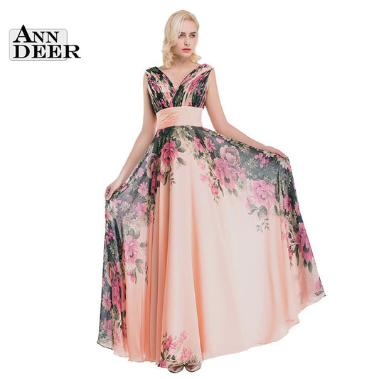 Real Photos 2016 Hot Sale Elegant Floor-Length Chiffon Long Evening Dress Gown - Shopy Max