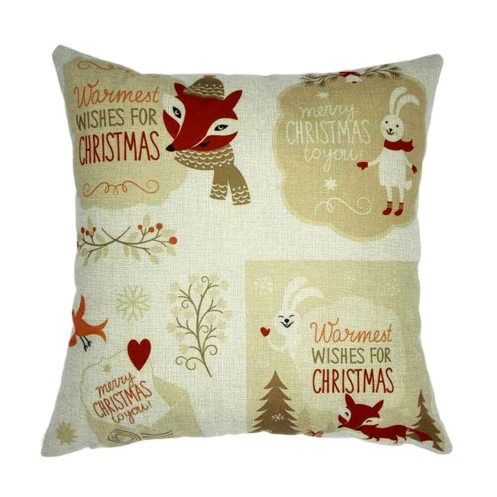 Xmas Christmas Sofa Bed Home Decoration Festival Pillow Case Cushion Cover