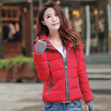 winter jacket women 2016 fashion slim short cotton-padded Hooded