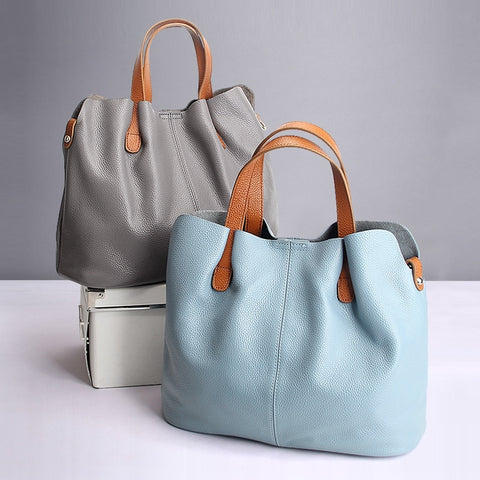 Genuine Leather handbags head layer cowhide litchi grain women handbags fashion Portable shoulder messenger bags composite bags