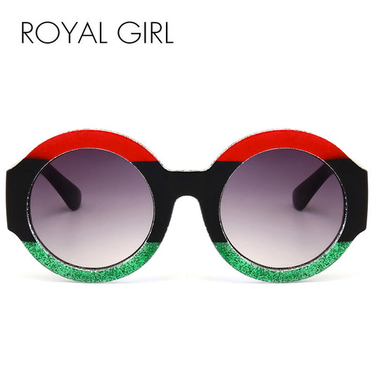 ROYAL GIRL NEW Designer Round Sunglasses for Women Retro Modern Shiny Shades ss126