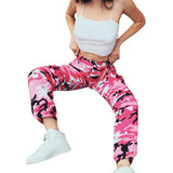 Women Sports Camo Cargo Pants Outdoor Casual Camouflage Trousers Jeans