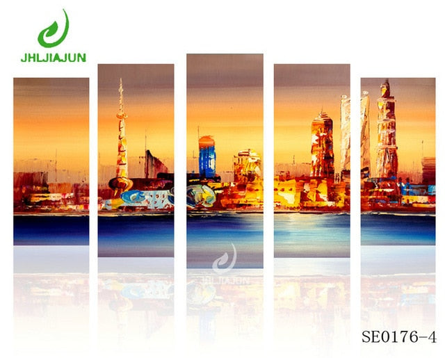 5 Panel Canvas Prints Wall Art Modular Picture New York Scenery Paris Nordic