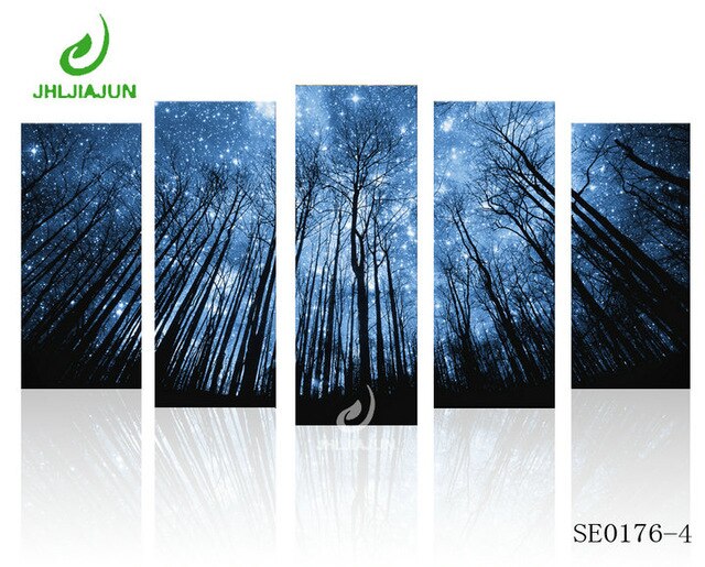 5 Panel Canvas Prints Wall Art Modular Picture New York Scenery Paris Nordic