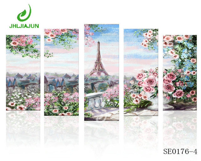 5 Panel Canvas Prints Wall Art Modular Picture New York Scenery Paris Nordic