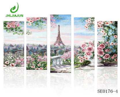5 Panel Canvas Prints Wall Art Modular Picture New York Scenery Paris Nordic