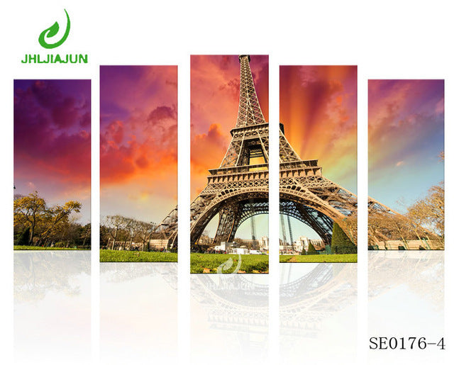 5 Panel Canvas Prints Wall Art Modular Picture New York Scenery Paris Nordic