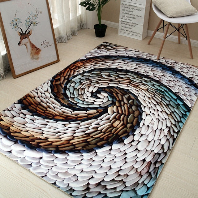 80*120cm Creative Europe Type 3D Printing Carpet  Hallway Doormat Anti