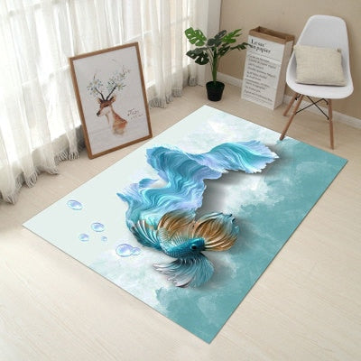 80*120cm Creative Europe Type 3D Printing Carpet  Hallway Doormat Anti