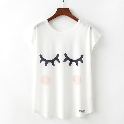 KaiTingu Summer Novelty Women T Shirt Harajuku Kawaii Cute Style Nice Cat