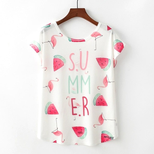 KaiTingu Summer Novelty Women T Shirt Harajuku Kawaii Cute Style Nice Cat