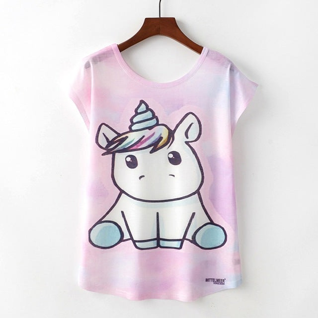 KaiTingu Summer Novelty Women T Shirt Harajuku Kawaii Cute Style Nice Cat