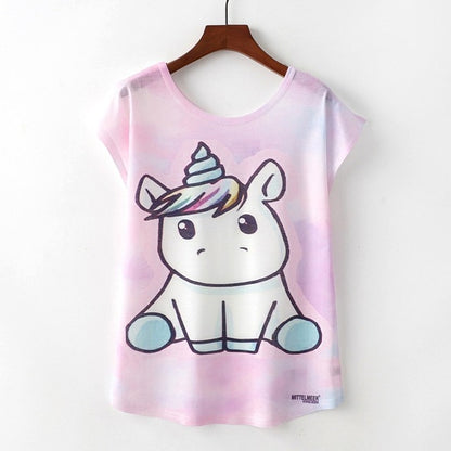 KaiTingu Summer Novelty Women T Shirt Harajuku Kawaii Cute Style Nice Cat