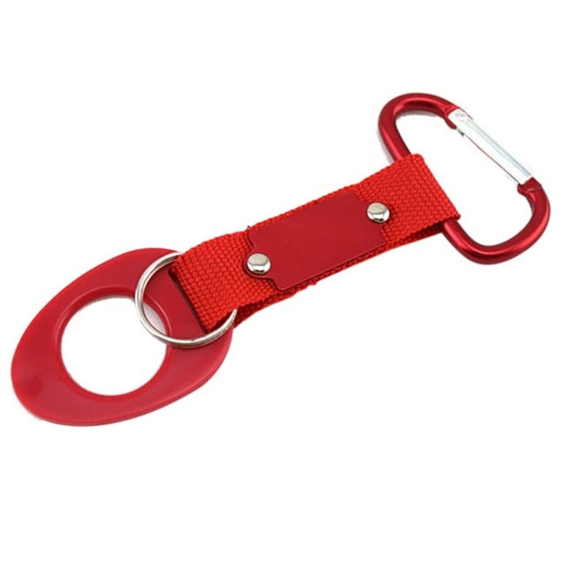 New Arrival Sports Outdoor Kettle Buckle Carabiner Water Bottle Holder Camping Hiking Aluminum Rubber Buckle Hook high quality
