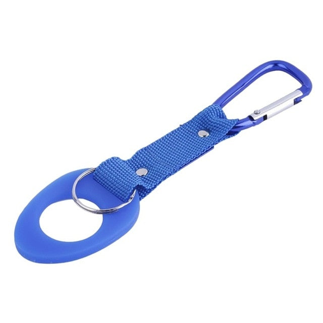 New Arrival Sports Outdoor Kettle Buckle Carabiner Water Bottle Holder Camping Hiking Aluminum Rubber Buckle Hook high quality