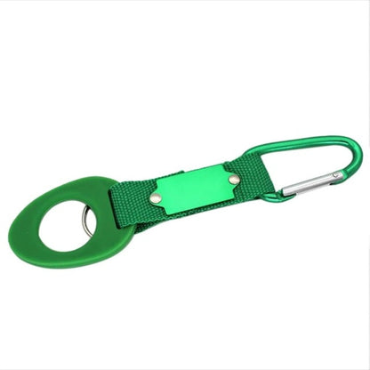 New Arrival Sports Outdoor Kettle Buckle Carabiner Water Bottle Holder Camping Hiking Aluminum Rubber Buckle Hook high quality