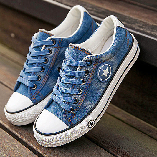 Fashion Women Sneakers Denim Casual Shoes Female Summer Canvas Shoes