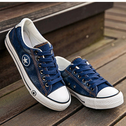 Fashion Women Sneakers Denim Casual Shoes Female Summer Canvas Shoes