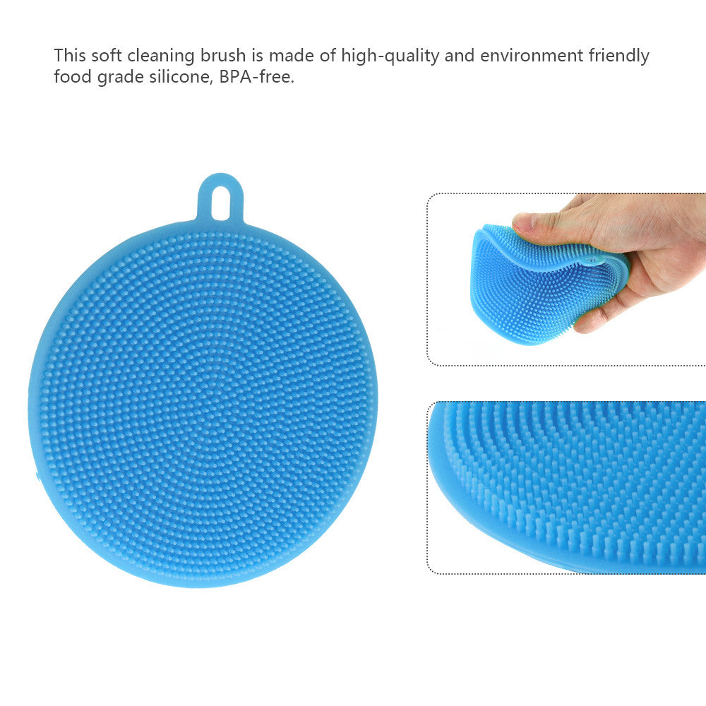 Food-grade Antibacterial Silicone Non Stick Dishwashing Dish Brush Sponge Towel