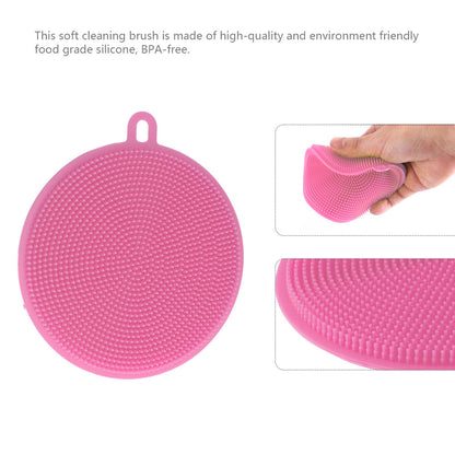 Food-grade Antibacterial Silicone Non Stick Dishwashing Dish Brush Sponge Towel