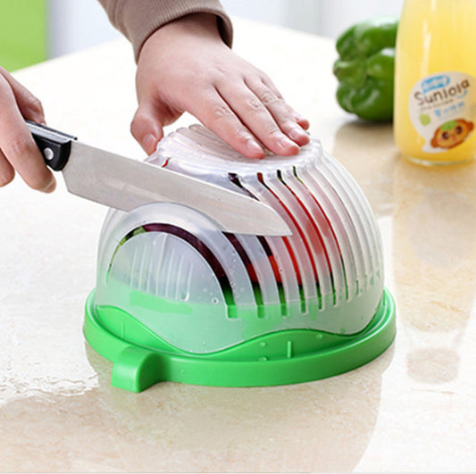 Salad cutting bowl kitchen gadget，Drain basket fruit and vegetable washing basket