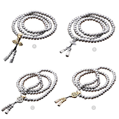 108 Buddha Beads Necklace Chain Outdoor Full Steel Self Defense Hand