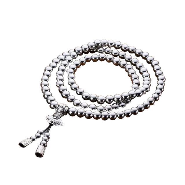 108 Buddha Beads Necklace Chain Outdoor Full Steel Self Defense Hand