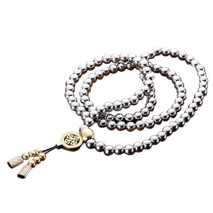 108 Buddha Beads Necklace Chain Outdoor Full Steel Self Defense Hand