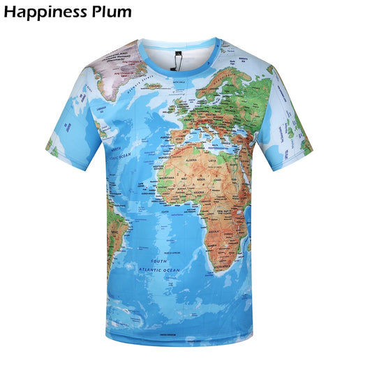 KYKU Brand World Map T-shirt Funny T Shirts Summer Fashion Anime Tshirt 3D T Shirt Mens