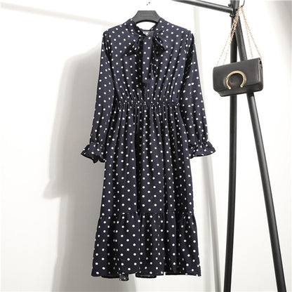 NIJIUDING Summer Autumn Chiffon Print Dress Casual Cute Women floral Long