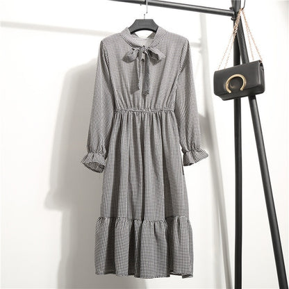NIJIUDING Summer Autumn Chiffon Print Dress Casual Cute Women floral Long