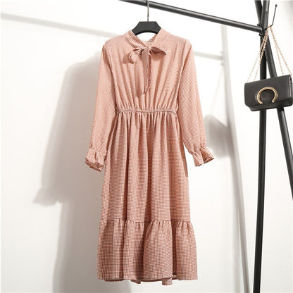 NIJIUDING Summer Autumn Chiffon Print Dress Casual Cute Women floral Long