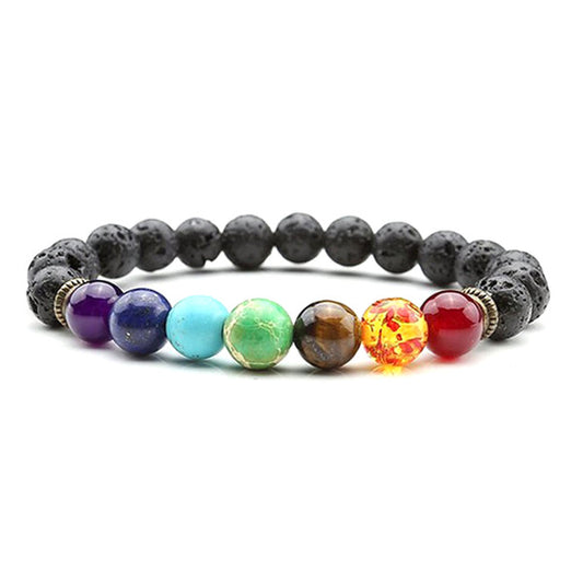 7 Chakra Healing Lava Bracelet