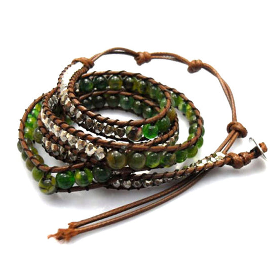 Snake Eye Desert Hex Wrap Bracelet