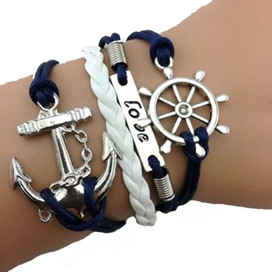 Anchor Wheel Love Bracelet
