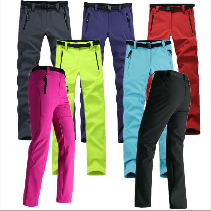 Women Thick Warm Fleece Softshell Pants Fishing Camping Hiking Skiing Trousers Waterproof