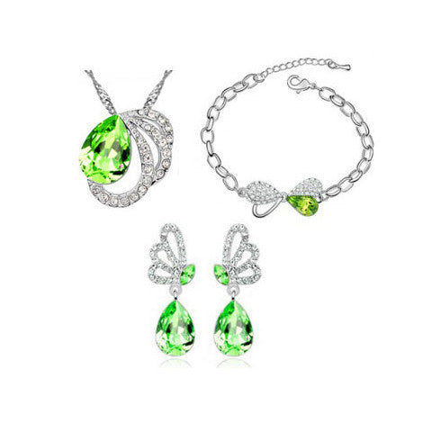 Butterfly Crystal Pendant Set