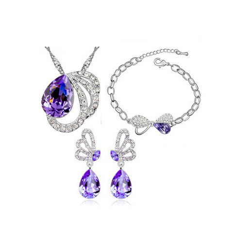 Butterfly Crystal Pendant Set