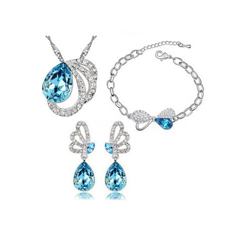 Butterfly Crystal Pendant Set