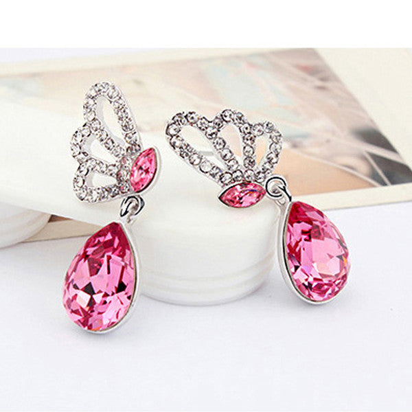 Butterfly Crystal Pendant Set
