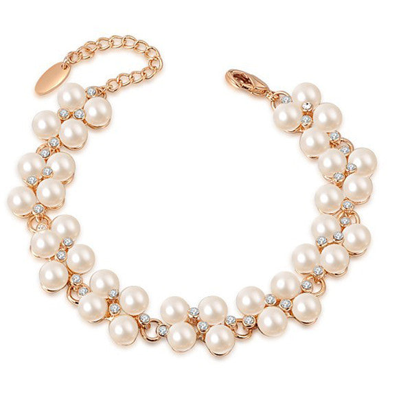 Ivory Crystal Pearl Bracelet
