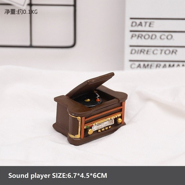 Creative MINI Retro Radio Pianos Cameras Telephone Model Antique