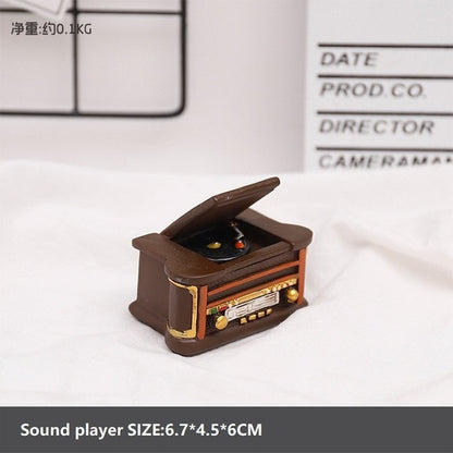 Creative MINI Retro Radio Pianos Cameras Telephone Model Antique