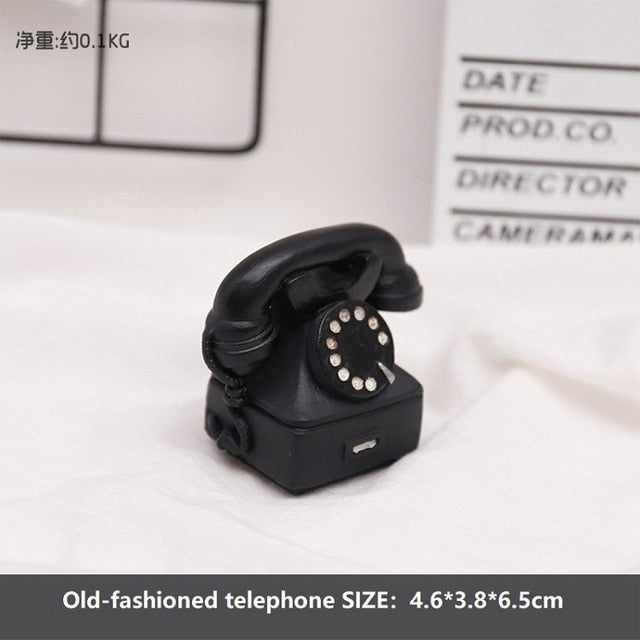 Creative MINI Retro Radio Pianos Cameras Telephone Model Antique