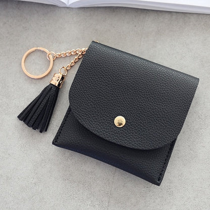 eTya Fashion Women Wallet Short Leather Mini Wallets Female Casual ID Card Holders Bags Ladies Coin Purse Pink Clutch Tassel Bag