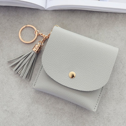 eTya Fashion Women Wallet Short Leather Mini Wallets Female Casual ID Card Holders Bags Ladies Coin Purse Pink Clutch Tassel Bag