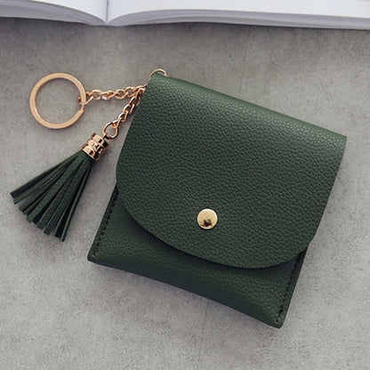 eTya Fashion Women Wallet Short Leather Mini Wallets Female Casual ID Card Holders Bags Ladies Coin Purse Pink Clutch Tassel Bag