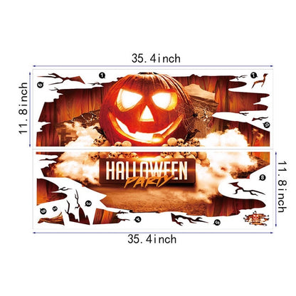 Halloween 3D Stickers View Scary Pumpkin Shaped Window Floor Stickers Halloween Decoration